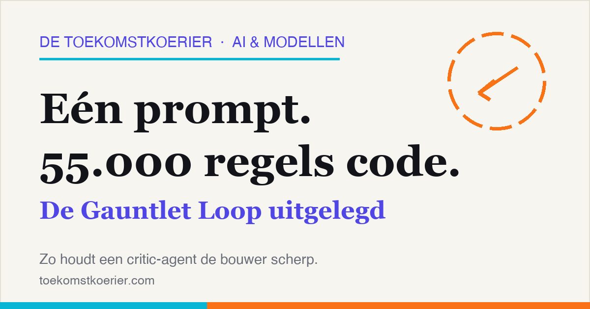 Illustratie in huisstijl: Eén prompt. 55.000 regels code. De Gauntlet Loop uitgelegd